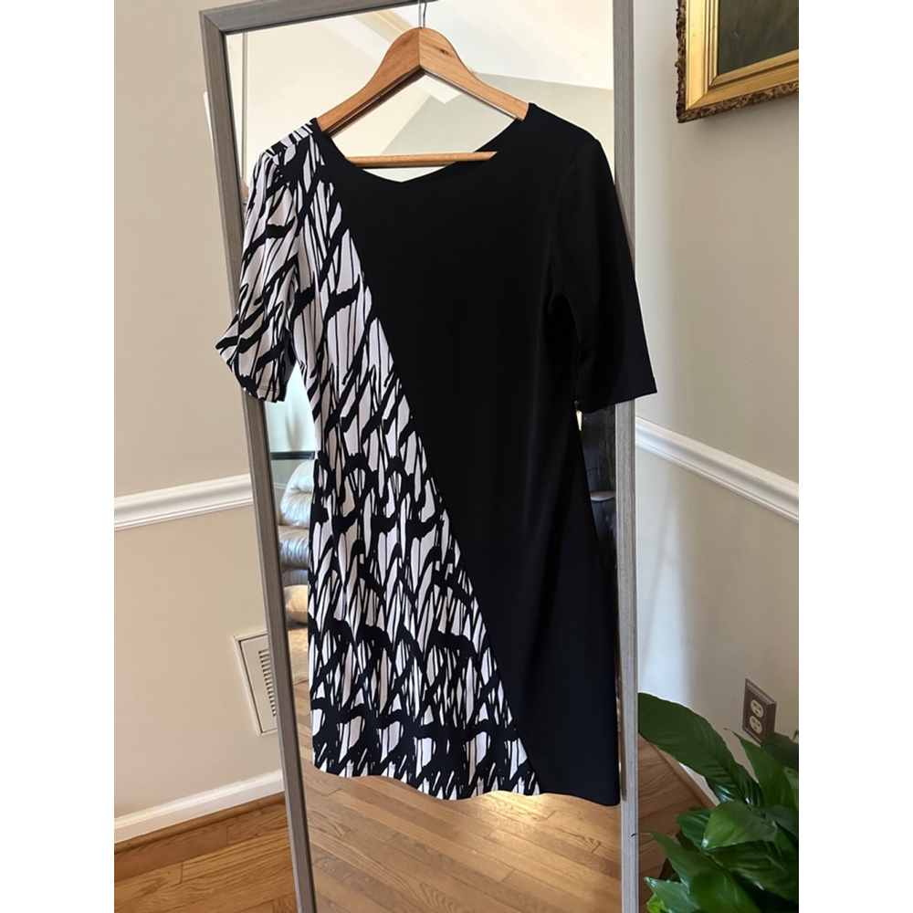 Donna Morgan Dress Women's Size 8 Black White Print‎